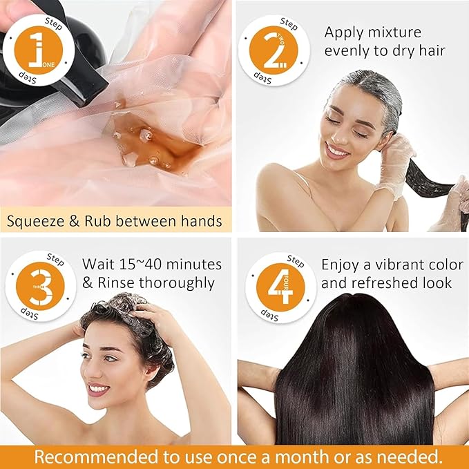 Red Hair Dye Shampoo 3 in 1, Semi-Permanent Burgundy Hair Dye, Covers Grays in Minutes, Instant Hair Color Shampoo for Women Men, Champu Para Canas, Burgundy Dye Easy to Use 16.90 Fl Oz