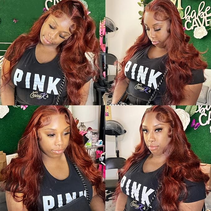 Reddish Brown Human Hair Wig Body Wave 13x6 Lace Front Wigs Human Hair Wigs For Black Women 20 Inch