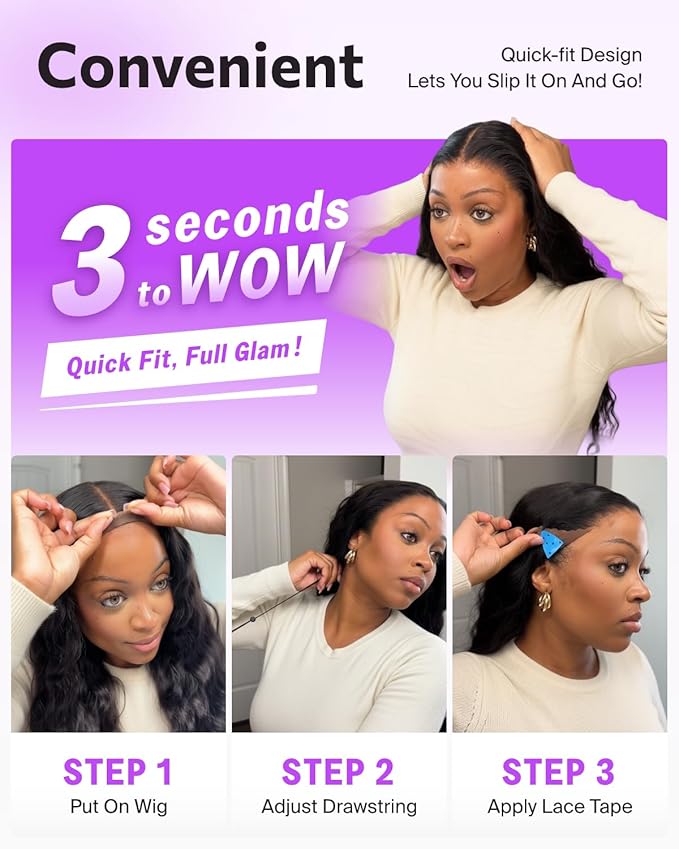 13x6 HD Lace Front Wigs Human Hair Pre Plucked Glueless Wear and Go Loose Curly Deep Wave Wig Upgraded Pre Cut Ear-to-Ear Frontal Glueless Drawstring Wig for Women 220% Density 22 Inch