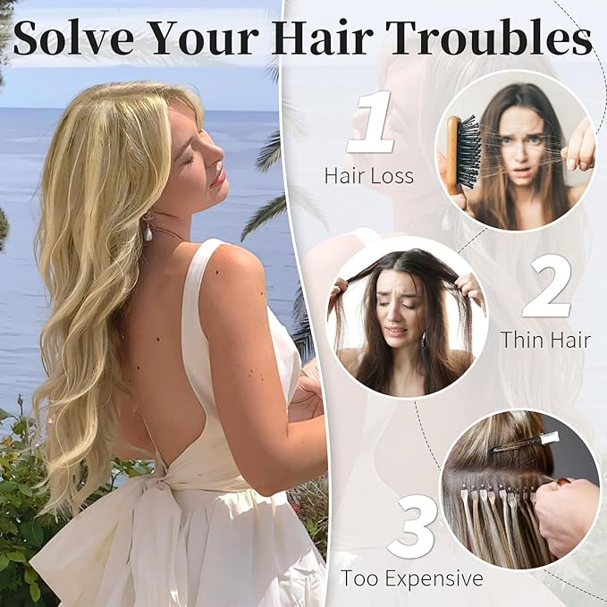 KooKaStyle Invisible Wire Hair Extensions with Transparent Headband Adjustable Size 4 Secure Clips Long Wavy Secret Wire Hairpiece for Women(24Inch Light Brown mix Golden Blonde)