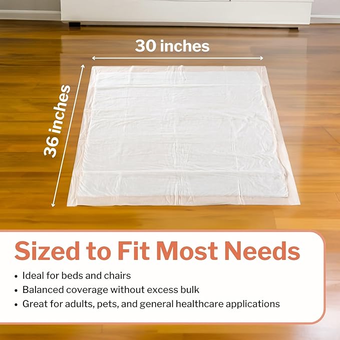McKesson Underpads Disposable Bed Pads 30" x 36" [500 Count], Heavy Absorbency, Ultra Incontinence Chux Pads for Adults, Elderly, and Baby, Pee Pads