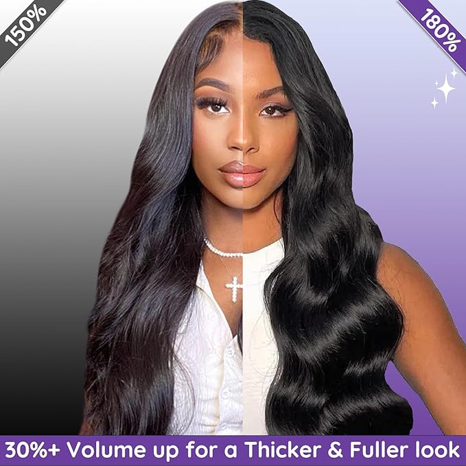 13x6 Lace Front Human Hair Wig, 100% Human Hair 180 Density, HD Lace Frontal Wig, Pre-Plucked Glueless Wigs, 26inch
