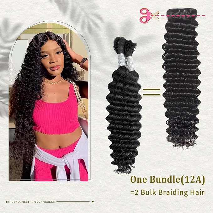12A Deep Wave Human Hair Bundles 4 Pcs 18 20 22 24 Inch 100% Unprocessed Virgin Remy Hair Natural Black Water Wave Human Hair Extensions For Black Women