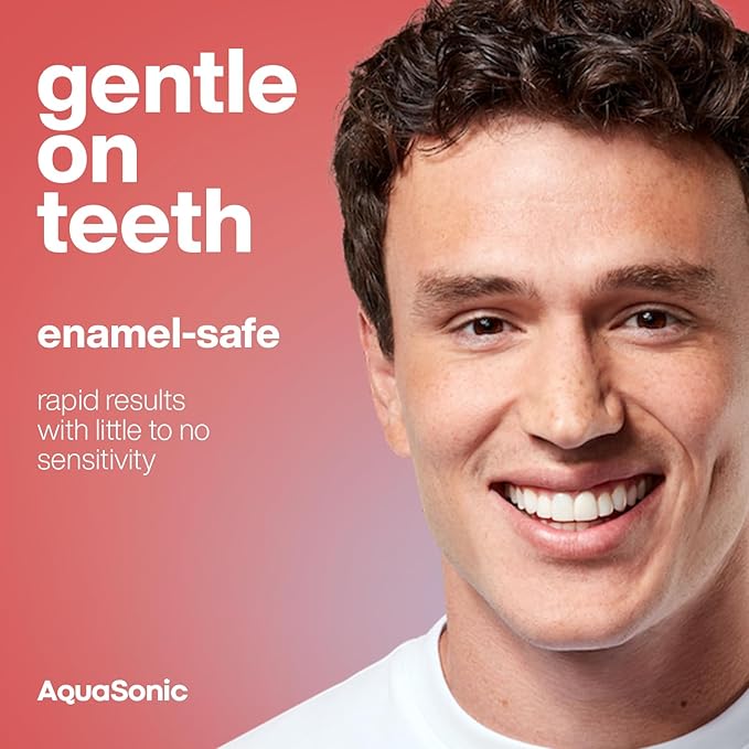 AquaSonic Professional Teeth Whitening Strips - Enamel Safe Teeth Whitening with Hydrogen Peroxide - Easy to Use, Non-Slip, Affordable & Effective (Watermelon)