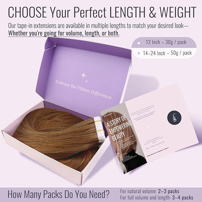 Fshine Tape in Hair Extensions Color 330 Auburn Hair Extensions Real Human Hair 20 Inch Long Hair Extensions Straight 20Pcs Invisible Tape Hair Extensions for Women 50g Remy Hair