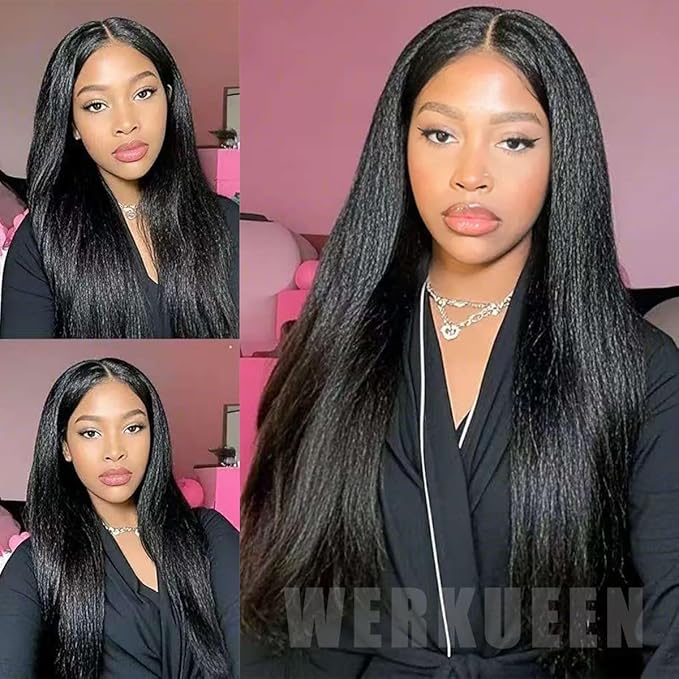 Yaki Straight Clip ins for Black Women Full Head unprocessed Brazilian 8Pcs 130g Remy Human Hair Extensions 18 Inch Seamless Clip ins Human Hair with 20Clips Double Weft Natural Black