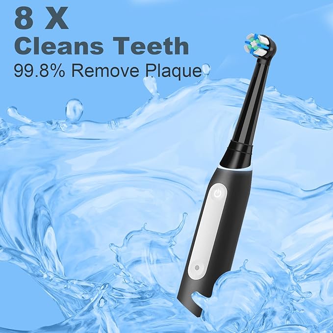 6 Pack IO Replacement Heads Compatible with Oral B IO 2/3/4/5/6/7/8/9/10/Deep Clean Series Electric Toothbrushes, Brush Heads Compatible with Oral B iO (Black)