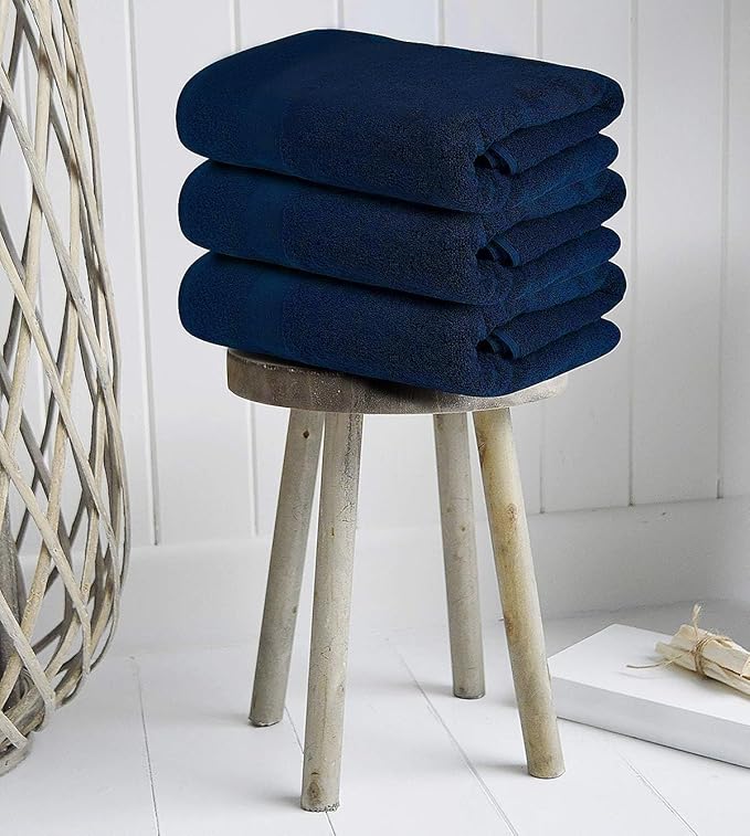 Softolle Luxury Bath Towels Set of 4 (27” x 54”) | Towels for Bathroom | Super Soft | Highly Absorbent Towels for Home, Spa, Gym (Navy Blue)