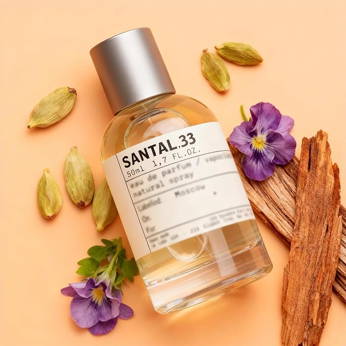 33 SANTAL Perfume,Eau de Parfum Spray,Sandalwood & Iconic Scent of New York Scent for Men & Women,1.7 Fl oz (50ml) Long-Lasting Fragrance