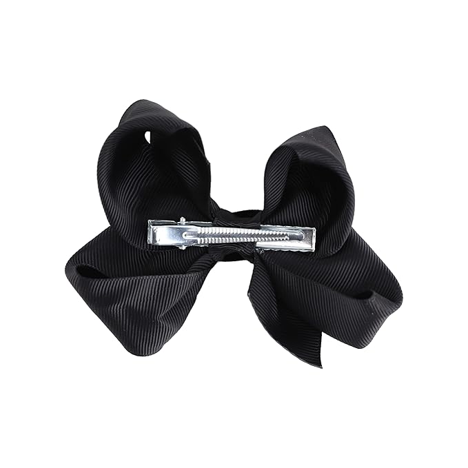4 Inch Grosgrain Hair Bow for Girls - Black