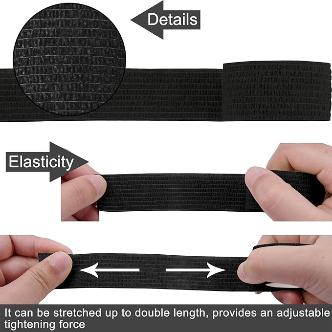 BQTQ 108 Rolls Self Adhesive Bandage Wrap 1 Inch Black Self Stick Bandage Athletic Wrap Tape Self Adherent Wrap Stretch Bandages Wraps Tape for Wrist Ankle Swelling Sprains