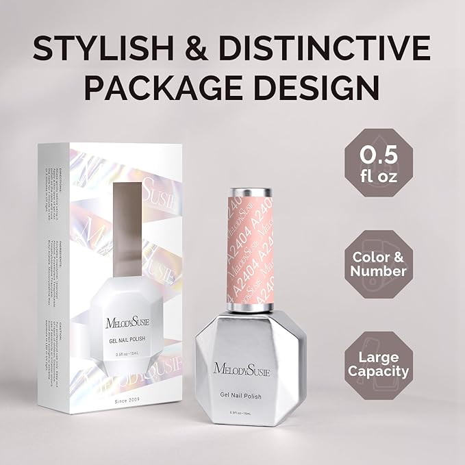 MelodySusie 15ML Pink Nude Gel Nail Polish,Nails Soak Off UV LED Cinnamon Pink Gel Polish Gift for Women Nail Art Manicure Salon DIY Nail Design Decoration at Home-A2404