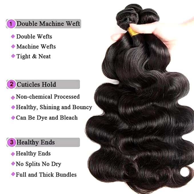 12 A Human Hair 22 24 26 Inch Body Wave Curly Bundles Human Hair 100% Unprocessed Brazilian Raw Virgin Hair 3 Bundles Body Wave Natural Color