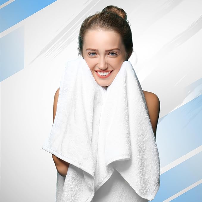 Infinitee Xclusives Luxury 100% Ring-Spun Cotton Bath Towels Set of 4 (27x54 inches) – Soft, Absorbent & Quick-Drying Towels for Bathroom, Gym, Spa & Hotel Use (Eloquent Blue, Bath Towels)