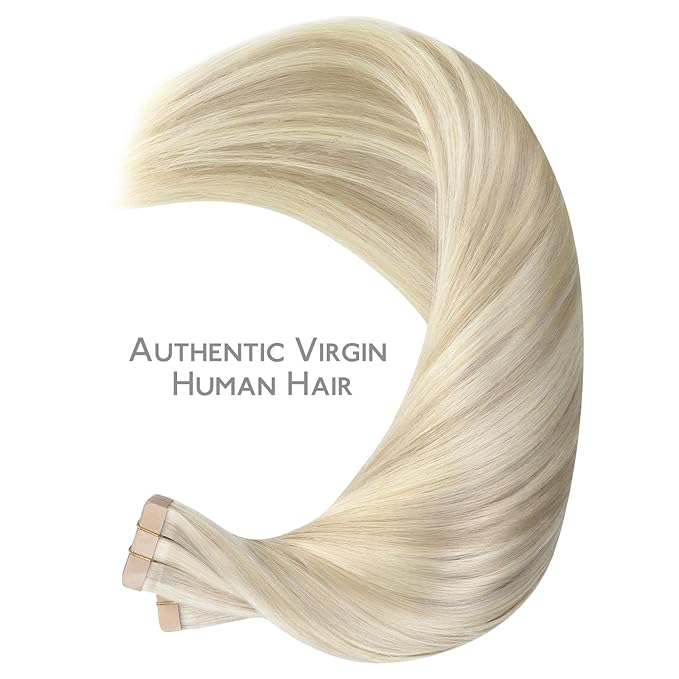 WENNALIFE Tape in Hair Extensions Human Hair, 40pcs 100g 16 inch Hair Extensions Real Human
