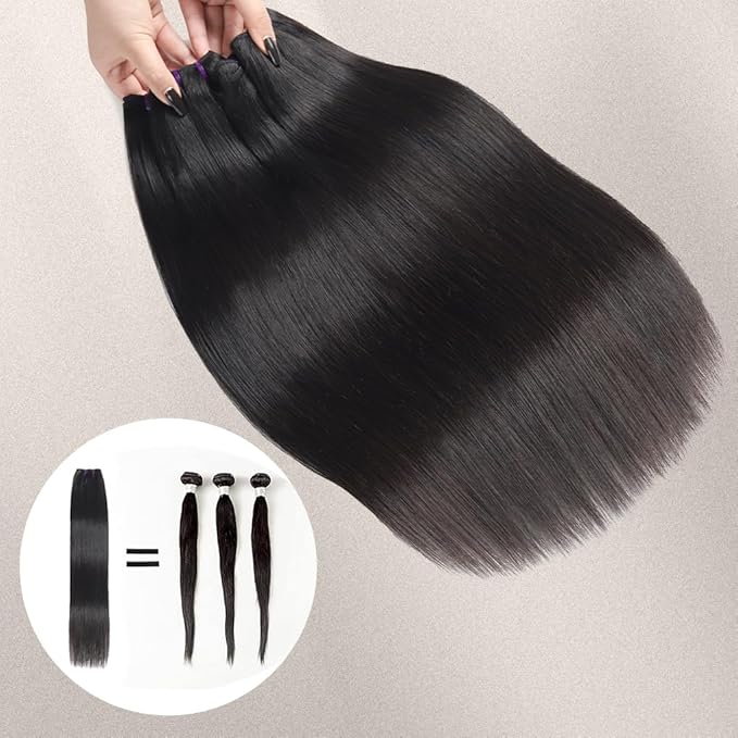 16A Straight Bundles Human Hair 16 18 20 22 Inch 100% Unprocessed Raw Vietnamese Human Hair Straight Weave 4 Bundles Remy Virgin Hair Deals Natural Black Color
