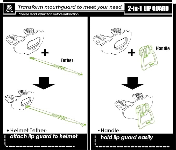 Football Mouth Guard Lip Guard 2-in-1 Transformer Pacifier Football Sports Lip Protector for Adults & Youth USA Flag & Fangs Mouthpiece (Case Included)
