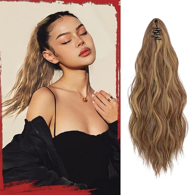 SOFEIYAN Ponytail Extension Mini Claw Clip Curly Ponytail Hair Extensions Long Wavy Pony tails Hairpiece Cute Jaw Clips for Women