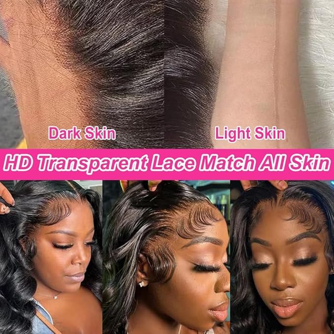 36 Inch Body Wave Lace Front Wigs Human Hair 13x6 HD Lace Front Wigs Pre Plucked 180 Density Brazilian Virgin Human Hair Lace Front Wigs with Baby Hair for Women