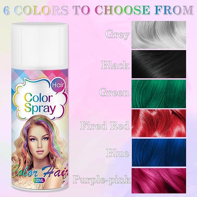 Temporary Hair Color Spray for Women and Kids, One-Time Use Hair Color Wax, Washable Disposable Natural Hair Spray Hair Strong Style for Party, Hollowen, Cosplay (Black, 120ML)