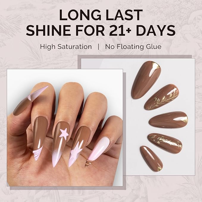 MelodySusie Caramel Brown Gel Nail Polish,0.5fl oz Nails Soak Off UV LED Cappuccino Brown Gel Polish Gift for Women Nail Art Manicure Salon DIY Nail Design Decoration at Home-1759