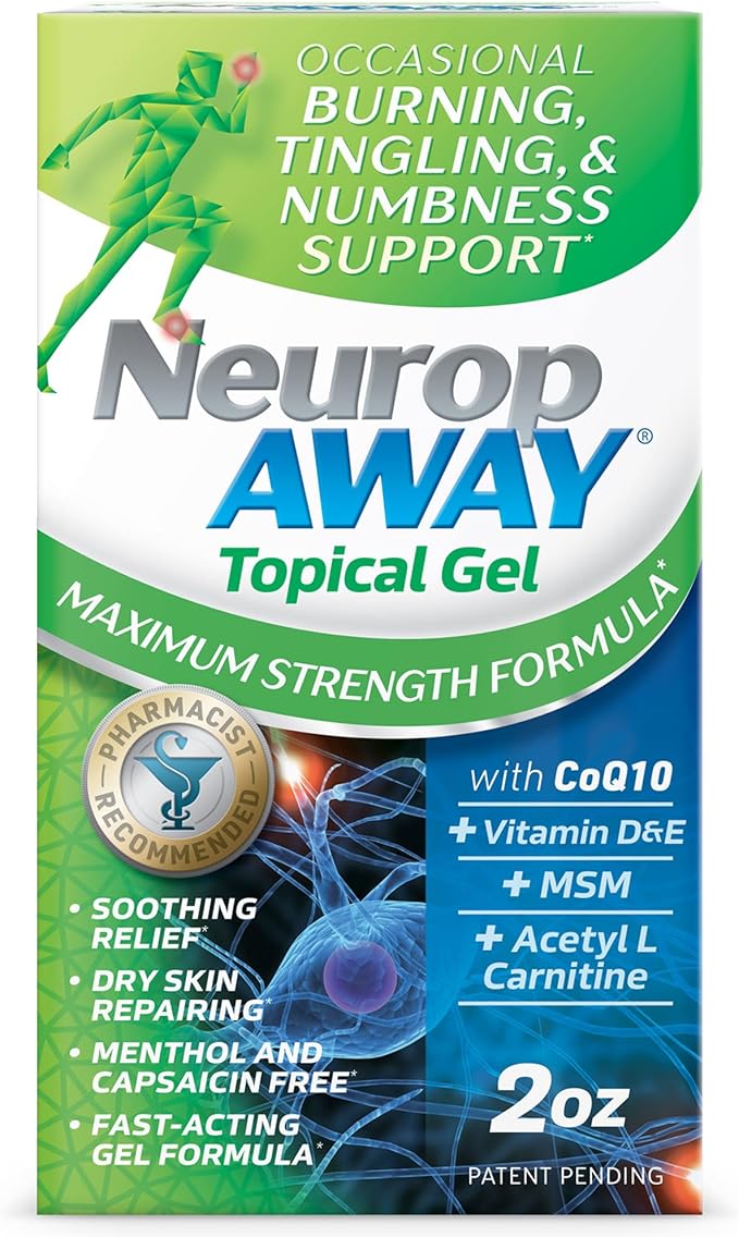 NeuropAWAY® Maximum Strength Gel, for Nerve discomfort, Burning, Tingling, and Numbness 2oz