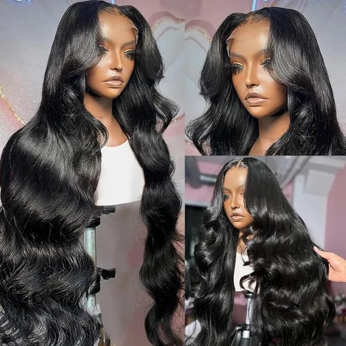 Natural Black Human Hair Wig Body Wave 13x6 Lace Front Wigs Human Hair Wigs For Black Women 28 Inch