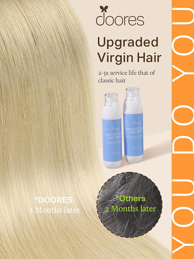 DOORES Hair Extensions Tape in, Light Brown to Golden Platinum Blonde 16 Inch 25g 10pcs, Human Hair Extensions Natural Remy Hair Extensions Straight Hair for Women