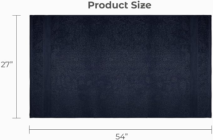 Softolle Luxury Bath Towels Set of 4 (27” x 54”) | Towels for Bathroom | Super Soft | Highly Absorbent Towels for Home, Spa, Gym (Silver Grey-Navy Blue)