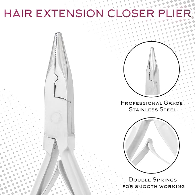 SIVOTE Professional Hair Extension Tools Kit Stainless Steel, Microlink & Itip Extensions Tool Kit, Silver