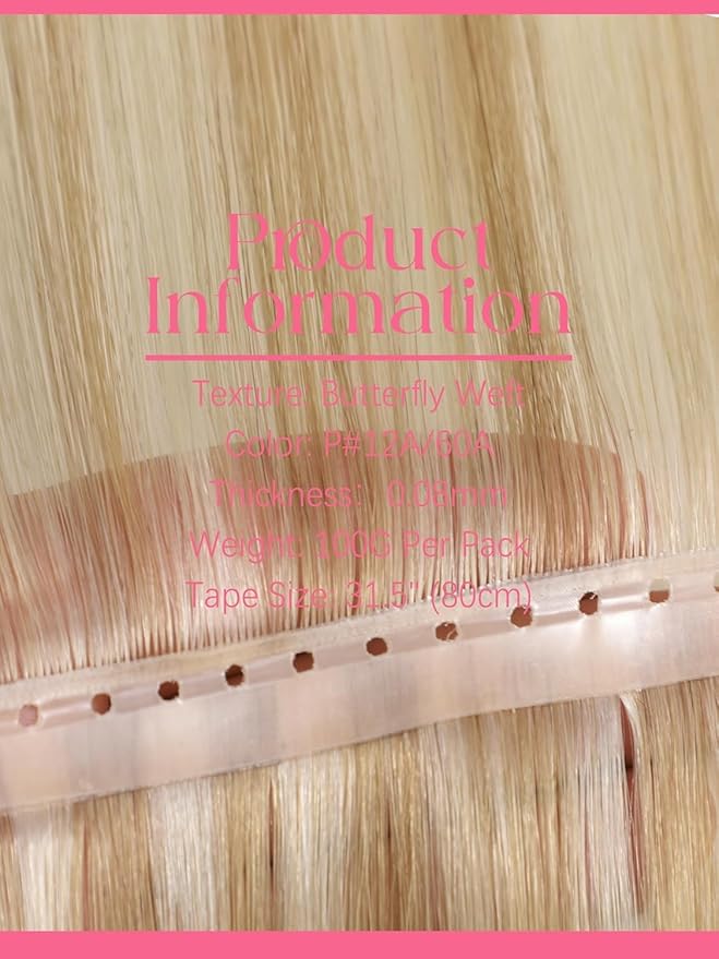 Lacer Double Weft Invisible Hair Extensions 18 Inch OVO Twin Tab Butterfly Genius Weft Human Hair Extensions Golden Blonde Highlight Platinum Blonde Seamless Micro Beads Weft 100G 31.5"