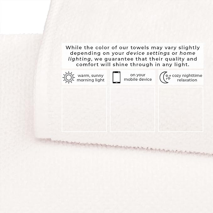 Great Bay Home 100% Cotton 4 Pack 54x27 Bath Towel Set - Absorbent, Quick-Drying, Durable Towels for Bathroom Decor - Low-Twist, Two-Ply Fibers (Ivory)