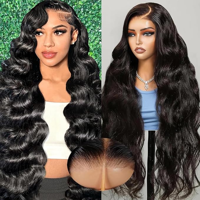 Glueless Wigs Human Hair 7x5 Ready To Go Body Wave Lace Front Wigs Human Hair 12A Unprocessed Brazilian Virgin Human Hair 200 Density Body Wave Lace Front Wig 28 Inch