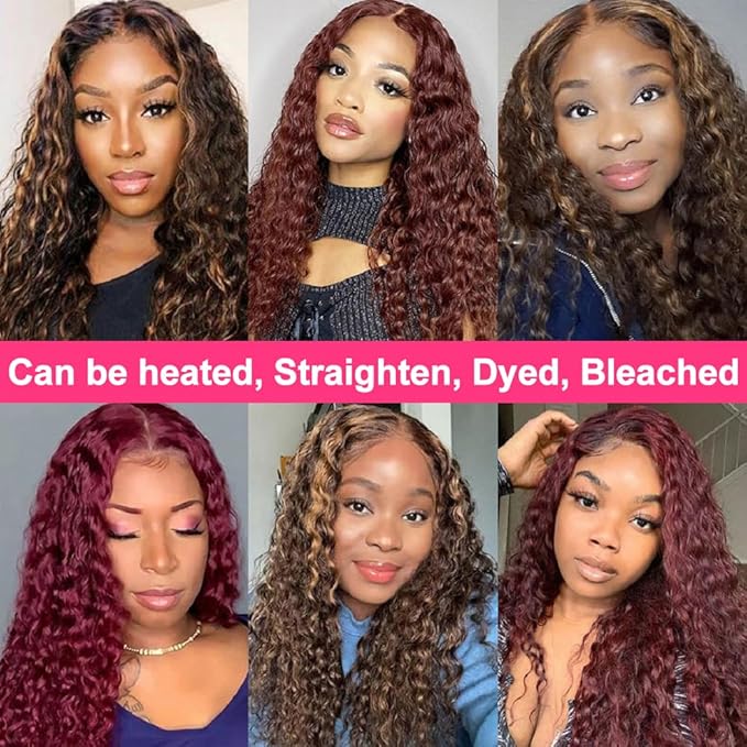 12A Deep Wave Human Hair Bundles 26 28 30 Inch Brazilian Curly 3 Bundles Human Hair 100% Unprocessed Virgin Wet and Wavy Hair Weave 1B Black
