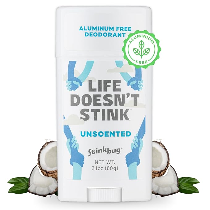 Stinkbug Naturals Aluminum Free Unscented All Natural Deodorant, 2.1 Ounce, Organic, Paraben Free