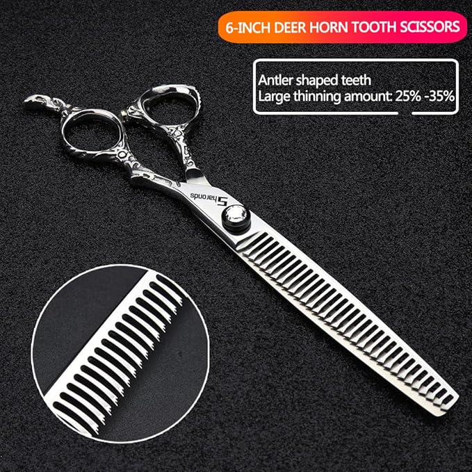 6/7/8 Inch Professional Hair Clippers, Japan 440C Cobalt Alloy Hair Clippers, Hair Clipper for Weight Loss (7 Inch Thin Scissors-AA)