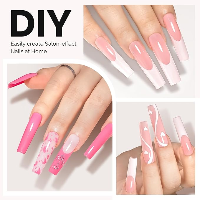 MelodySusie Long Square X Nail Tips - 288Pcs 12Sizes Clear Acrylic, Half Matte Full Cover Press on Nails for DIY Extension & Salon Use, Pre-Shaped for Long-Lasting Manicure