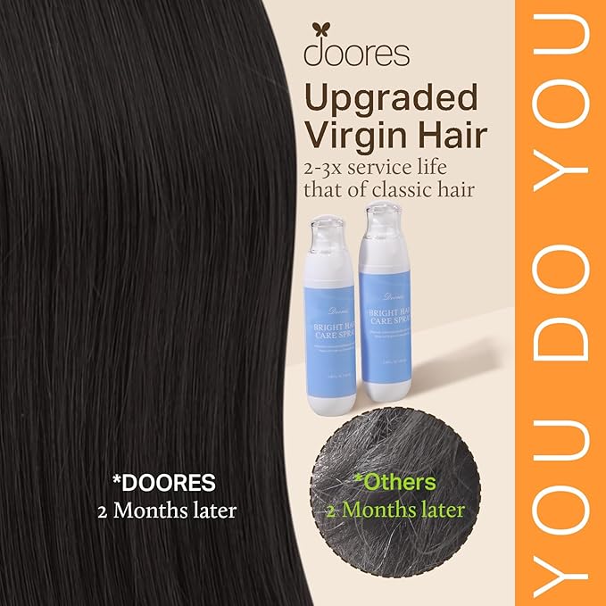 DOORES Microlink Hair Extensions Human Hair, Natural Black 20 Inch 50g/50s