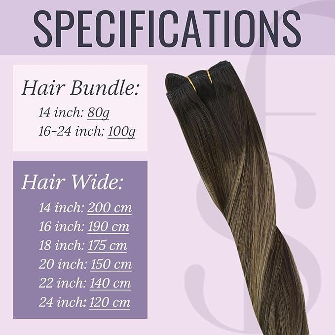Fshine 24inch Brazilian Hand Tied Weft Hair Extension Human Hair Soft and Light Weight Remy Hair Specially for Your Fashionable Hairstyle 100g Balayage Brown Mixed Light Brown Weft Hair Extensions