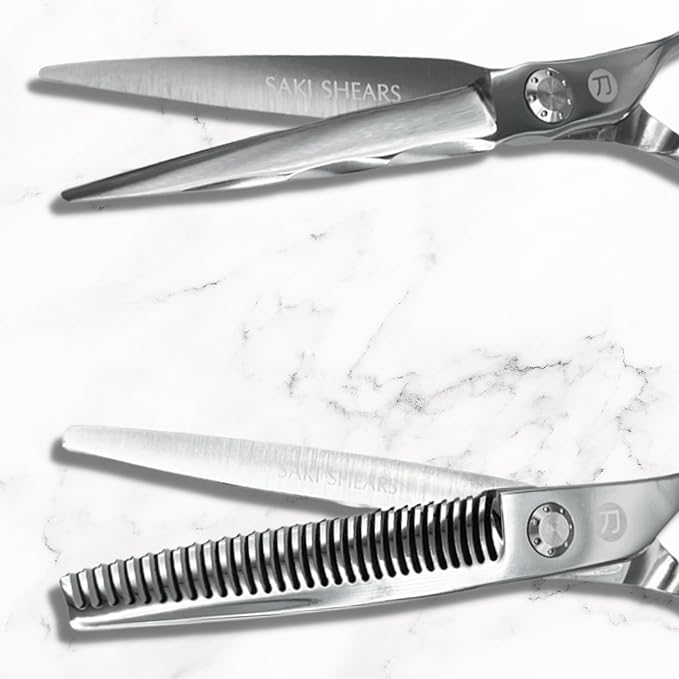Saki Shears Professional 6" Hair Shears Set - Includes Scissors, Thinning Shears and Hair Razor - Crafted from Premium Japanese Steel for Long Lasting Razor Sharp Blades (Wabi Sabi)