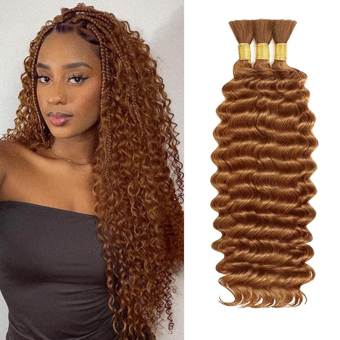 Braiding Hair Deep Wave Bulk Human Hair 18 18 18 Inch Chocolate Brown Deep Wave Bulk 3 Bundles No Weft Brazilian Virgin Wet and Wavy Bundles