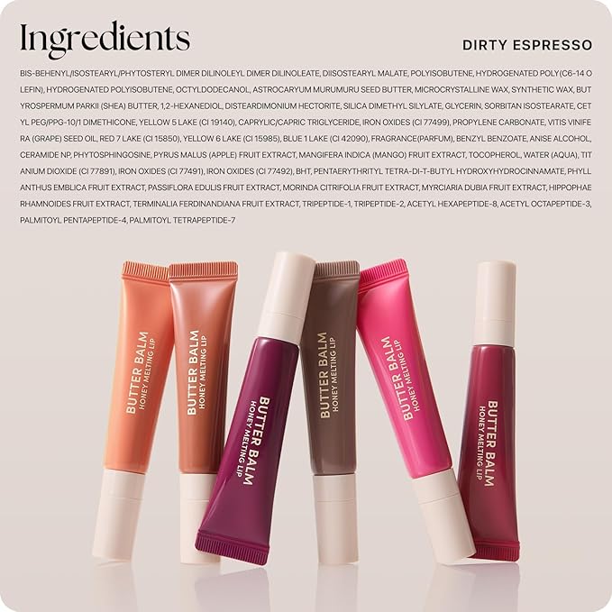 Nature Republic Honey Melting Lip Butter Balm – Moisturizing Tinted Balm with Peptides, for Sheer & Glossy, Smooth & Soft Lips, Stocking Stuffers (Dirty Espresso)