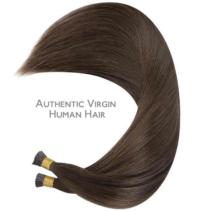 WENNALIFE I Tip Hair Extensions Real Human Hair, 100g 200s 16 Inch Chocolate Brown Remy Itip Human Hair Extensions Invisible Itips Straight I Tips Cold Fusion Extensions