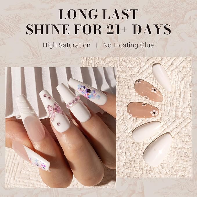 MelodySusie White Gel Nail Polish,0.5fl oz Nails Soak Off UV LED Milky White Gel Polish Christmas Gift for Women Nail Art Manicure Salon DIY Nail Design Decoration at Home-595-A2202