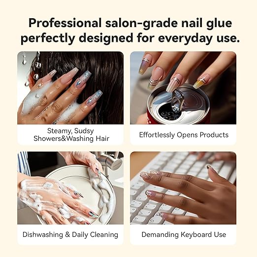 Super Strong Brush On Nail Glue,【Advanced Resin Formula with Deep Micro-Anchoring】 10ml Long Lasting Nail Bond Glue Gel for Press On Nails, Nail Tips & Acrylic Fake Nails, Mess Free & Fast Drying