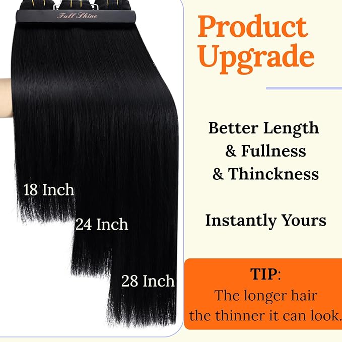 Full Shine 26 Inch Weft Hair Extensions Color Dark Brown Sew In Hair Extensions 180G Brown Human Hair Bundles For Women Remy Straight Hair Weft Extension
