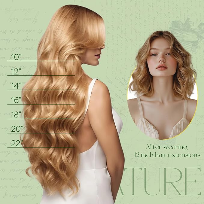 RUNATURE Blonde Clip in Hair Extensions, Real Human Hair Clip in Extensions, Thick Remy Natural Hair for Women, Full Head, Easy to Install, 14 Inch 120g 7pcs, #16P22 Beige Blonde Highlights