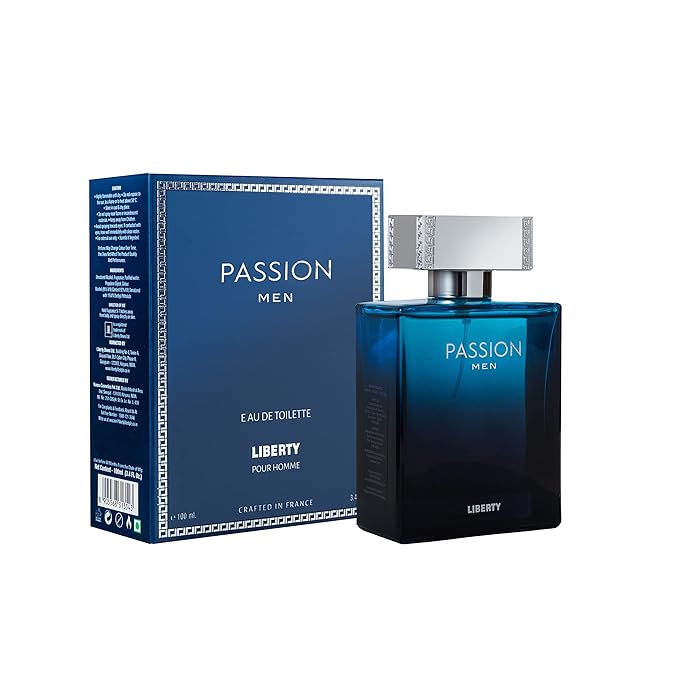 Liberty Luxury Passion Perfume for Men (100ml/3.4Oz), Eau De Toilette (EDT) Spray, Designed in France, Spicy Notes