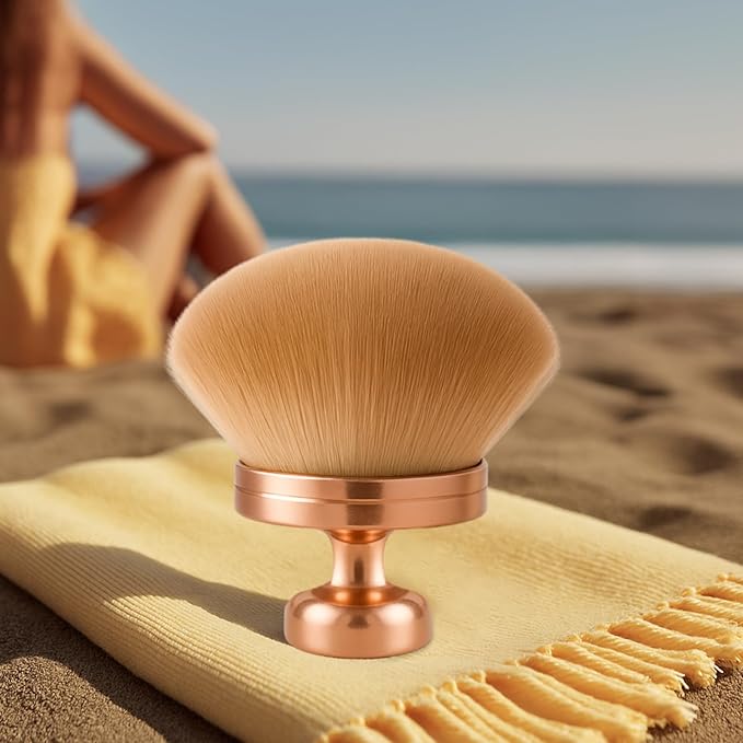 Tanning Brush for Self Tanner, Soft Dense Bristles for Smooth & Streak-Free Application, Gold Self Tanning Brush for Body, Blend Mousse, Lotion & Bronzing Foam for Even Full-Body Coverage