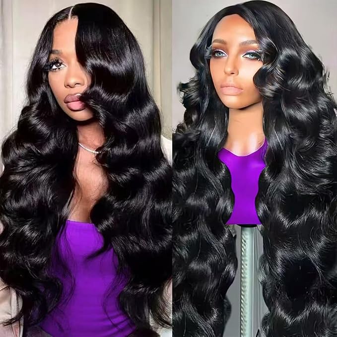 Zazumi 13x6 Body Wave Lace Front Wigs Human Hair 200 Density HD Transparent Lace Frontal Human Hair Wig for Black Women Glueless Wigs 30 Inch